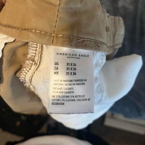 These are American Eagle khakis,these are a much darker then shown in photos